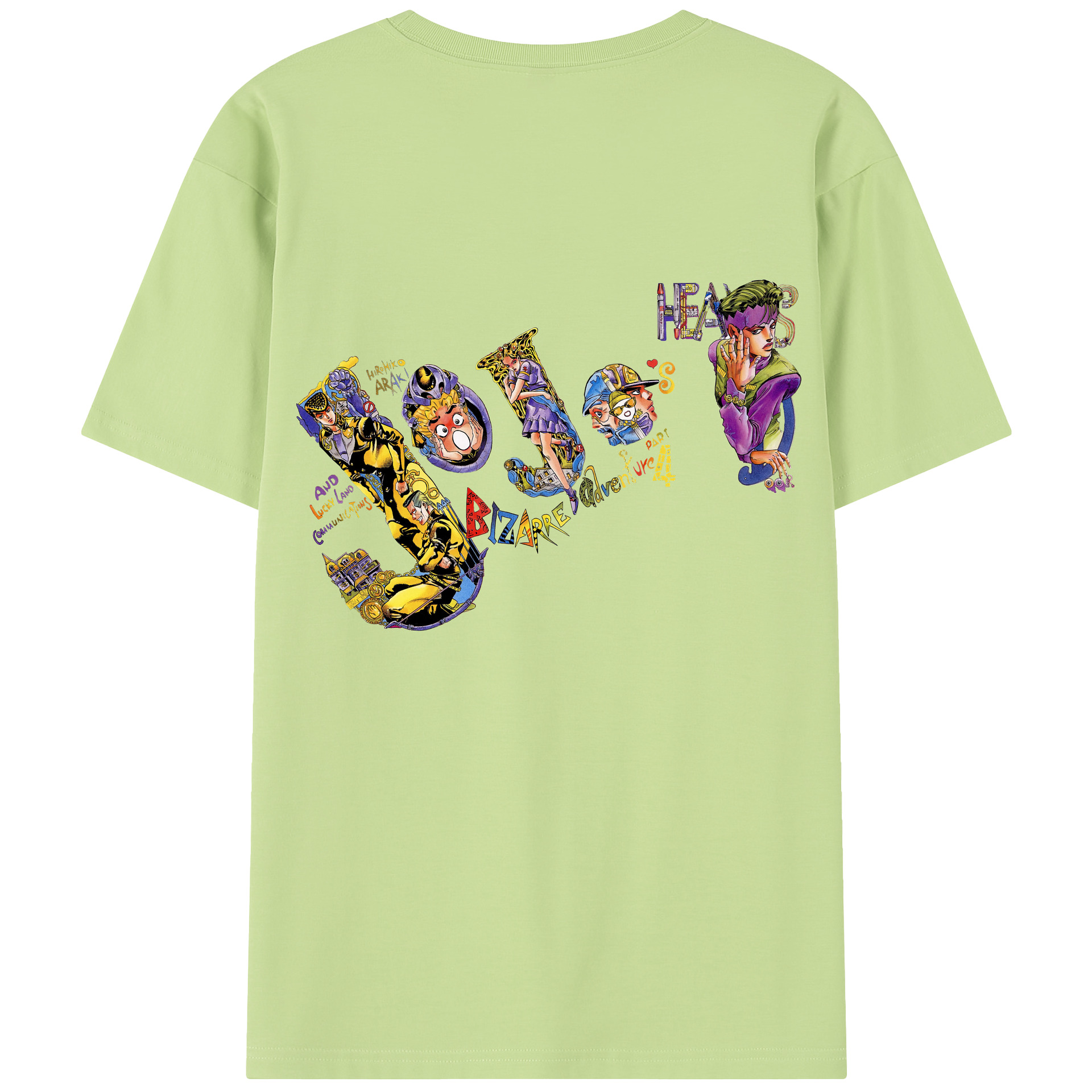 （画像用） ジョジョの奇妙な冒険 JoJo's Bizarre Adventure 綿100％半袖Tシャツ（背面プリント）